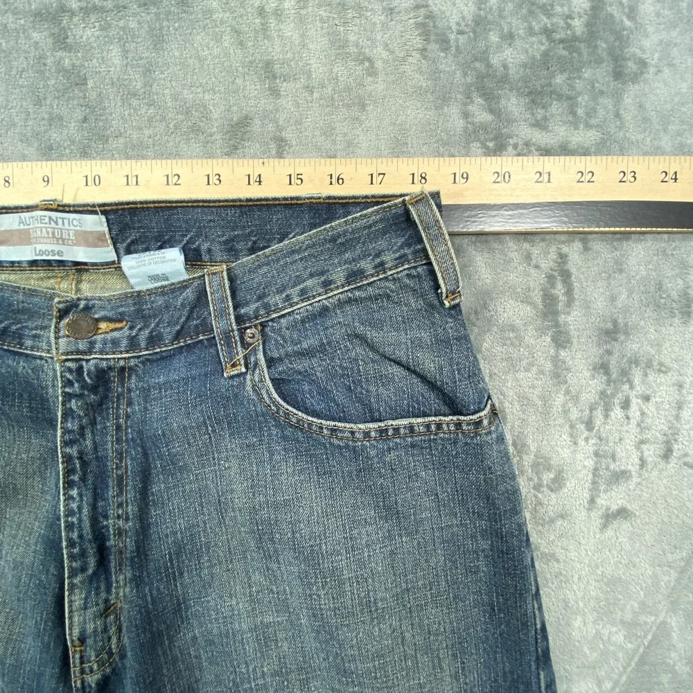 VTG‎ Levis Signature Jeans Men 36x32 Loose Fit Straight Stone Wash Denim Pants
